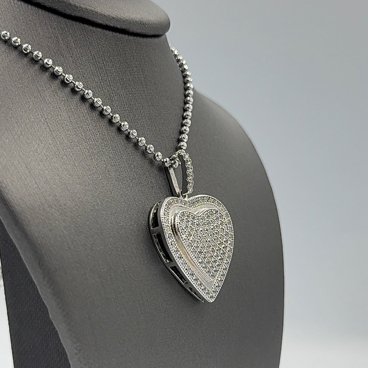 925 SILVER SET DOUBLE HEART