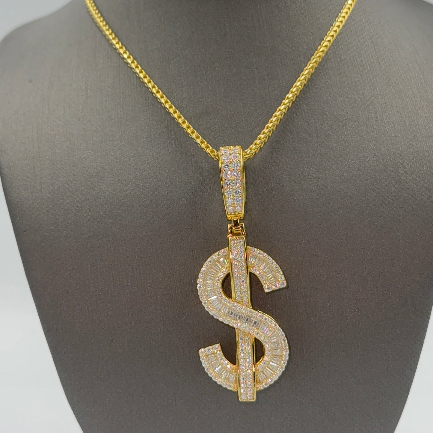 925 silver Money Sign Moissanite