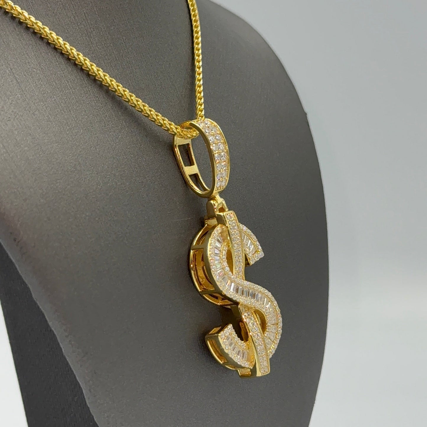 925 silver Money Sign Moissanite