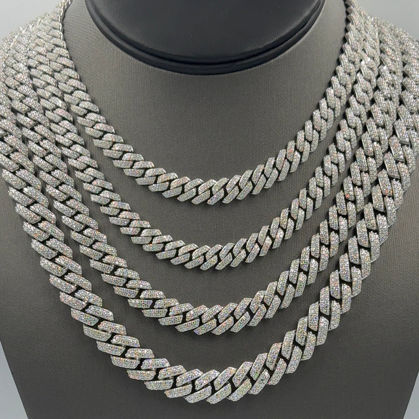 925 Silver Cuban Prong moissanite