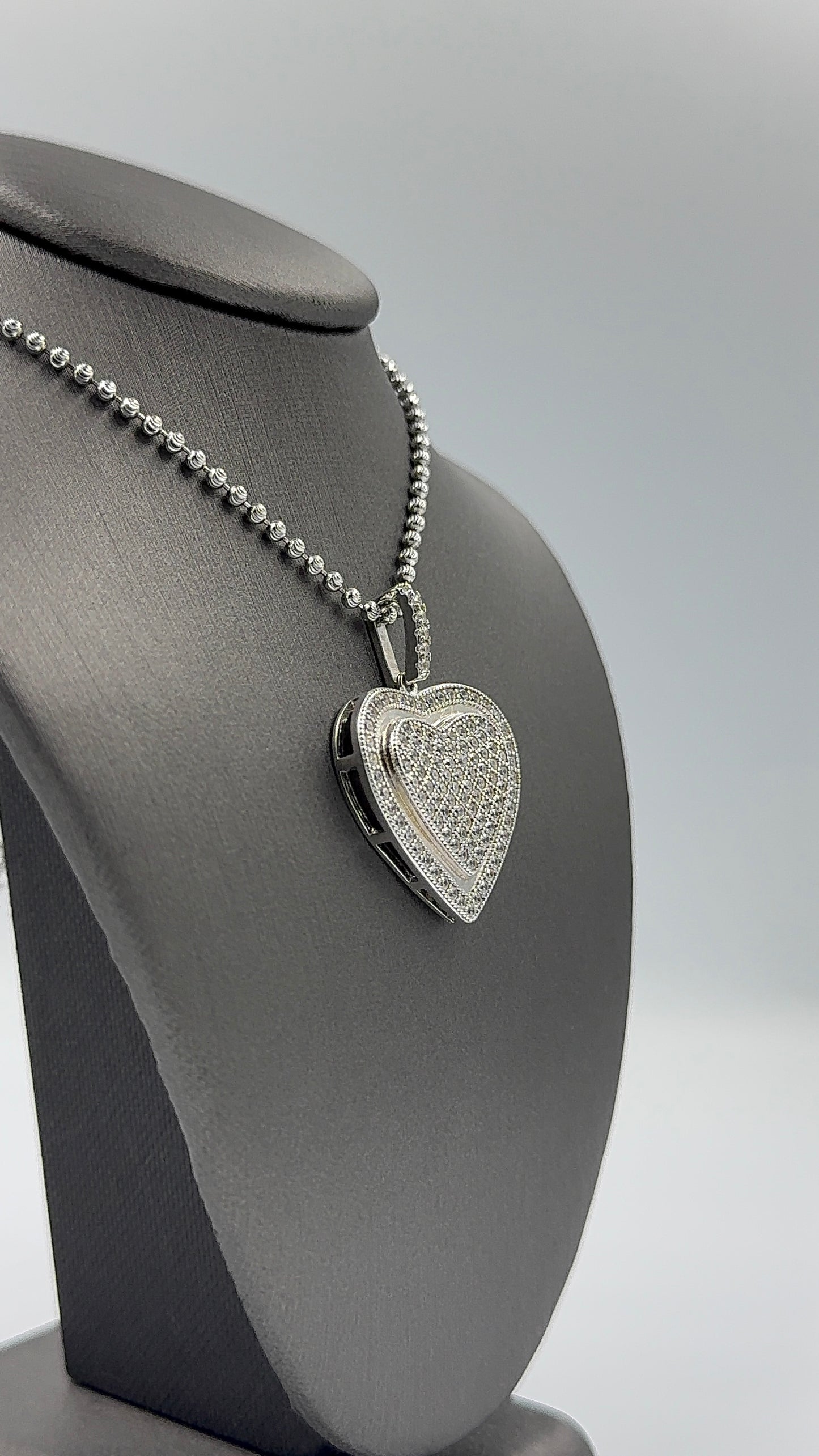 925 SILVER SET DOUBLE HEART