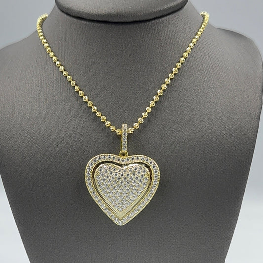 925 SILVER SET DOUBLE HEART