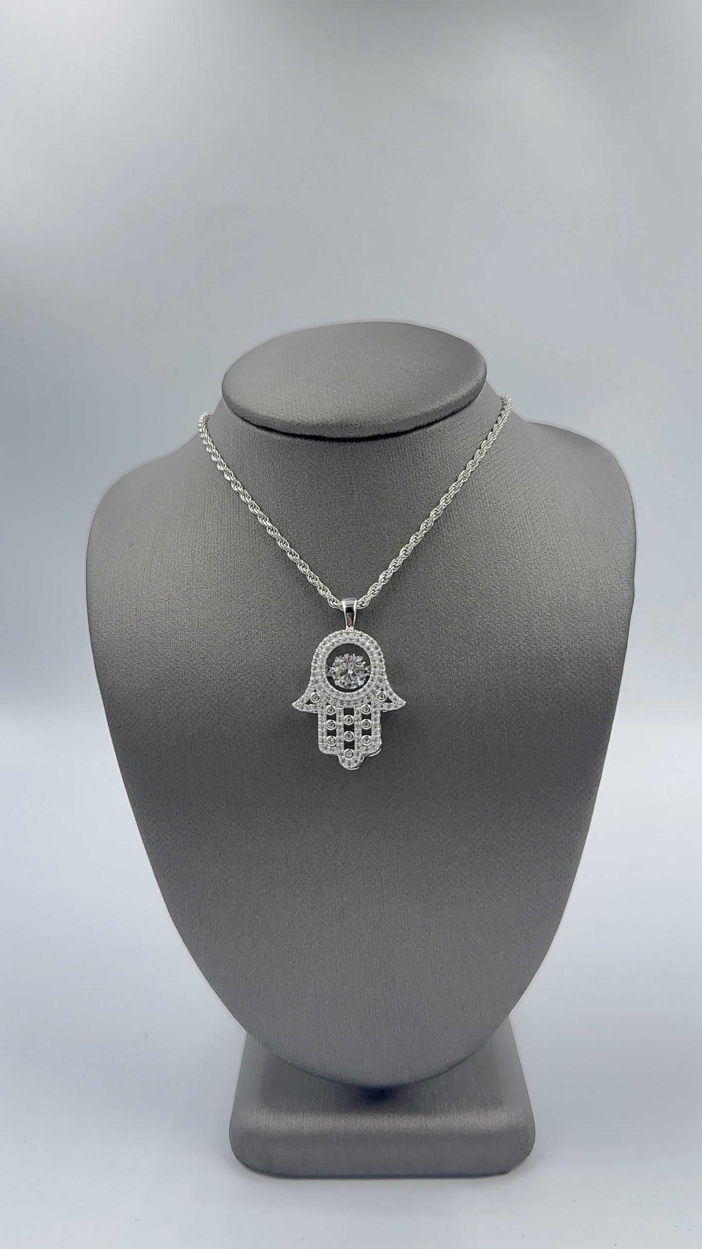 925 SILVER SET HAMSA WITH GEMSTONE