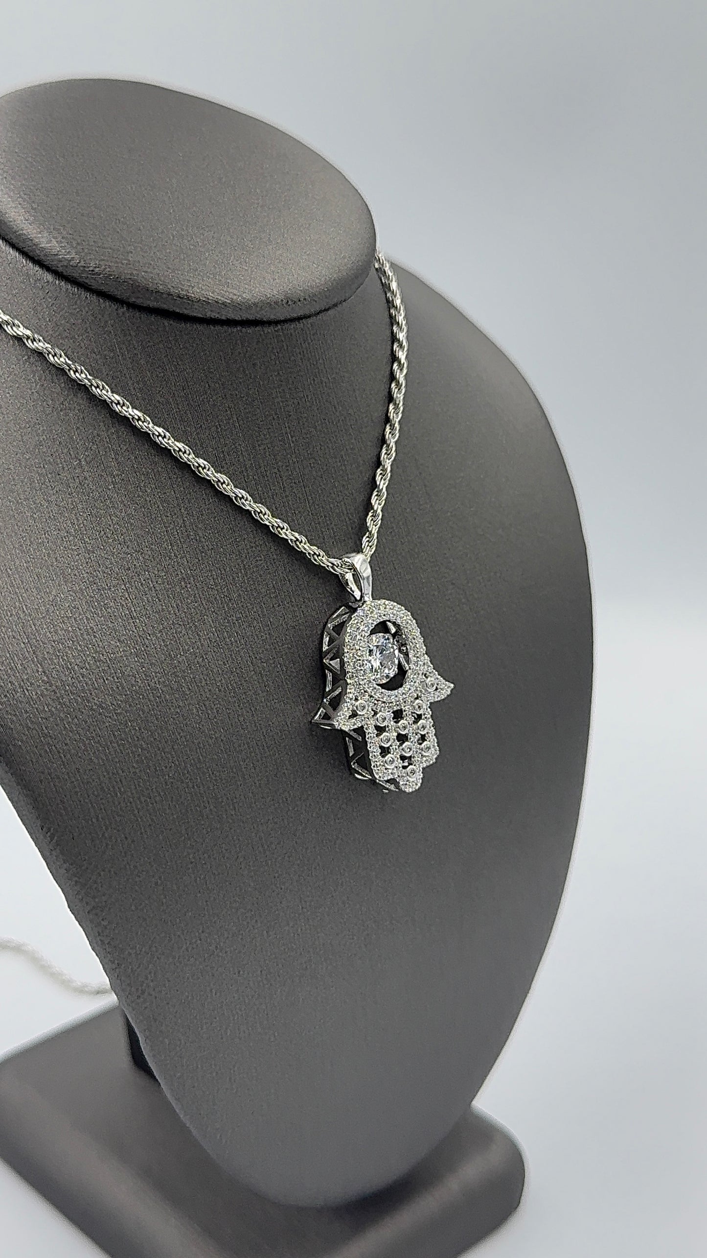 925 SILVER SET HAMSA WITH GEMSTONE