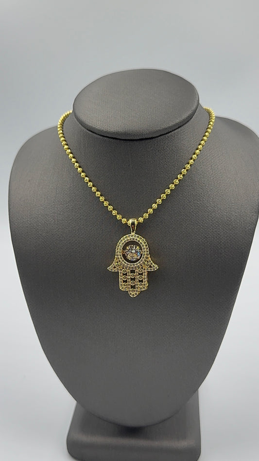 925 SILVER SET HAMSA WITH GEMSTONE