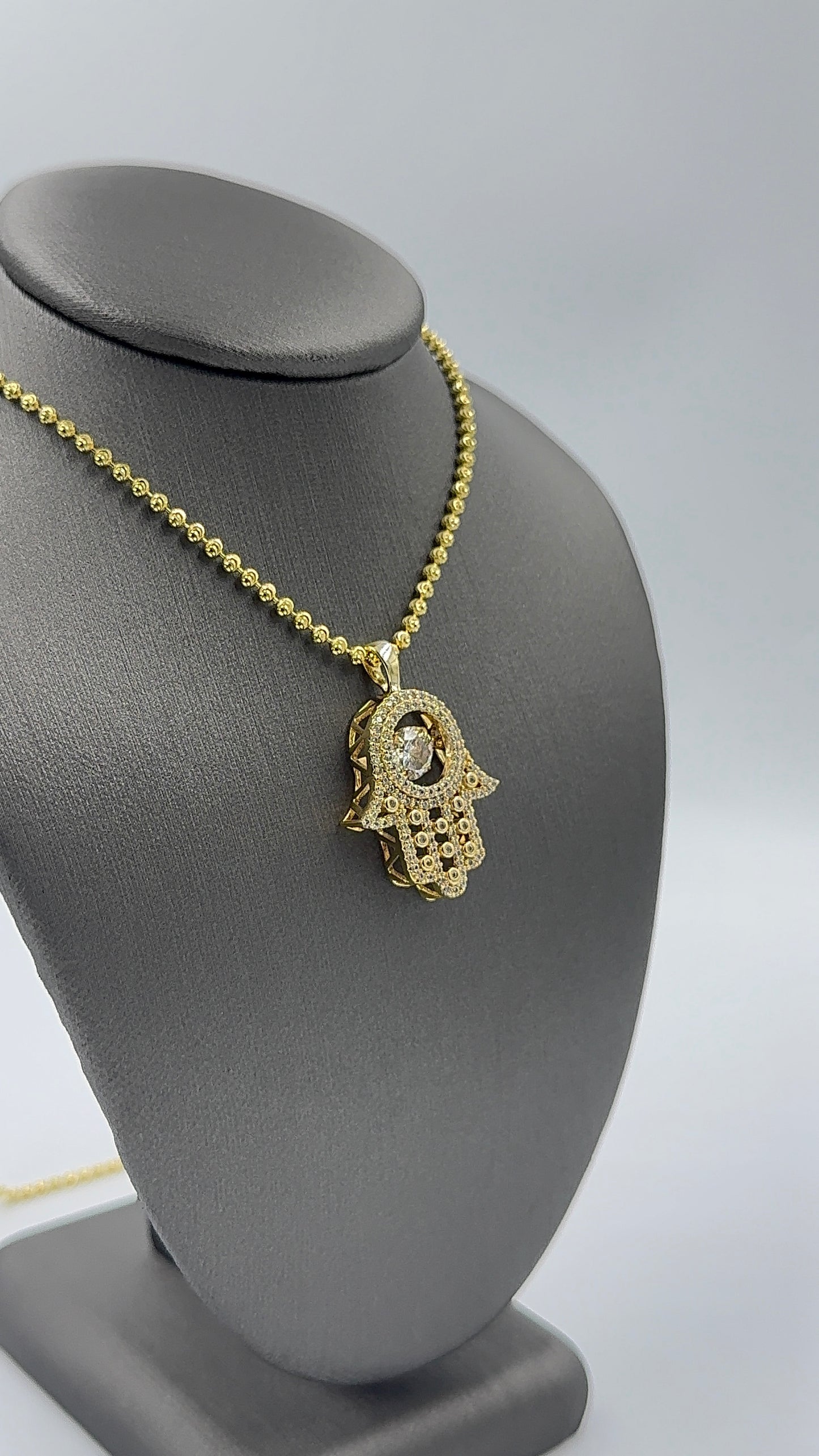 925 SILVER SET HAMSA WITH GEMSTONE